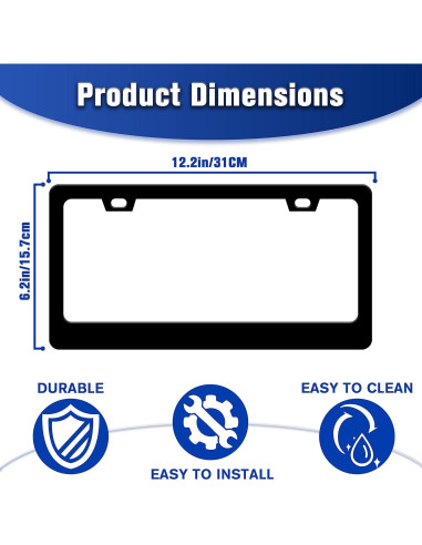 Marco de Placa de Licencia RTINRAN Montañas 30.48x15.24 cm Acero Inoxidable