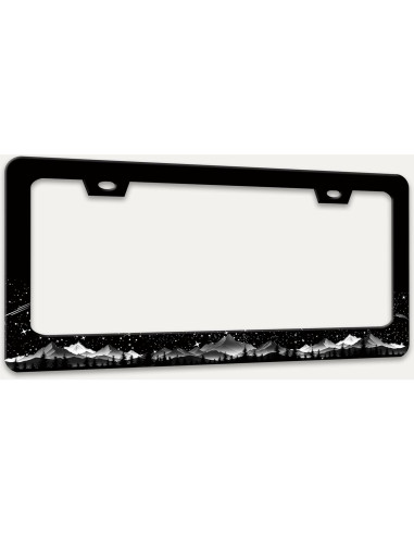 Marco de Placa de Licencia RTINRAN Montañas 30.48x15.24 cm Acero Inoxidable