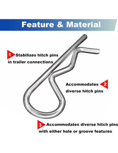 Pasadores de Cotter Jjssnower 3.5x75 mm - 8 Piezas de Acero Inoxidable
