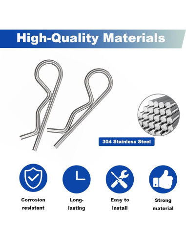 Pasadores de Cotter Jjssnower 3.5x75 mm - 8 Piezas de Acero Inoxidable