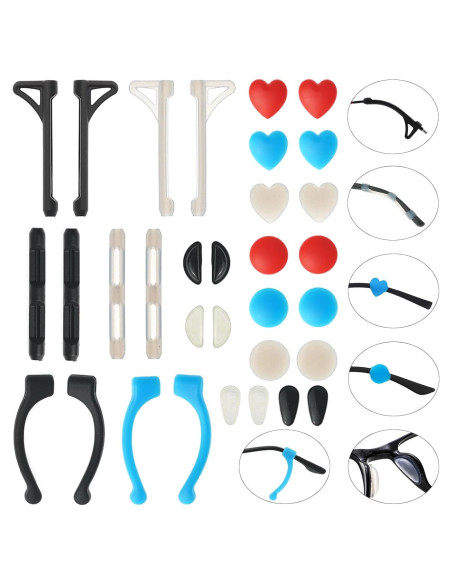 Agarraderas Antideslizantes para Gafas ESSSO 16 Pares Silicona