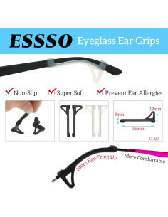 Agarraderas Antideslizantes para Gafas ESSSO 16 Pares Silicona 2