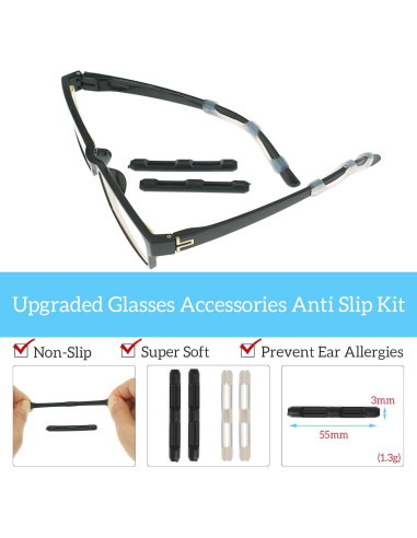 Agarraderas Antideslizantes para Gafas ESSSO 16 Pares Silicona