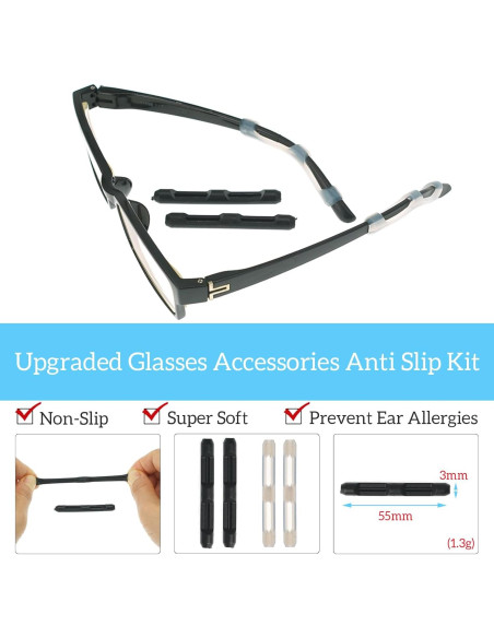 Agarraderas Antideslizantes para Gafas ESSSO 16 Pares Silicona