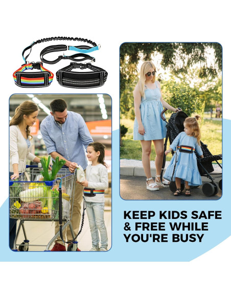 Arnés de Cintura Acolchado para Niños Arcoíris con Reflector