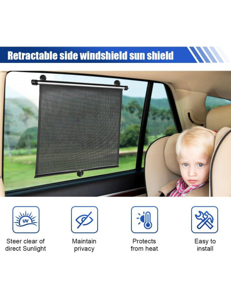 Protector Solar Retráctil DUSCOKE para Ventana de Auto 46.99x35.88cm