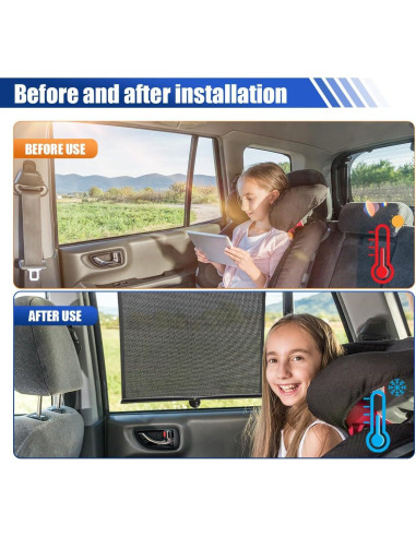 Protector Solar Retráctil DUSCOKE para Ventana de Auto 46.99x35.88cm