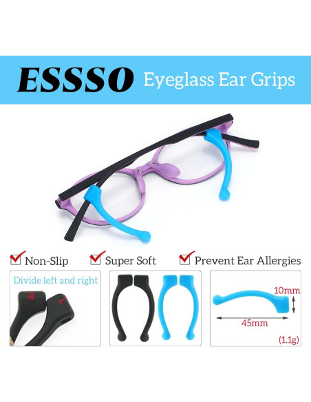 Agarraderas Antideslizantes para Gafas ESSSO 16 Pares Silicona