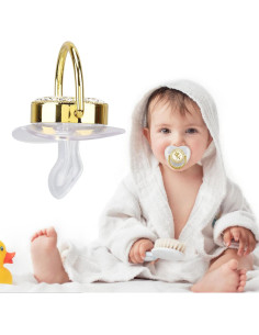 Chupete Curvado Focket para Bebé con Clip y Letras Iniciales 2