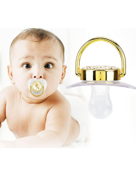 Chupete Curvado Focket para Bebé con Clip y Letras Iniciales