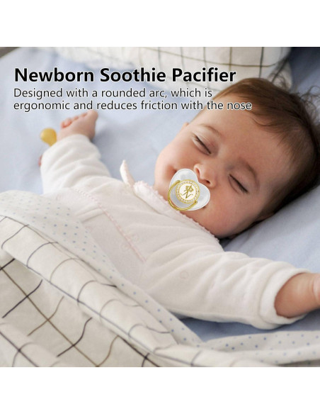 Chupete Curvado Focket para Bebé con Clip y Letras Iniciales