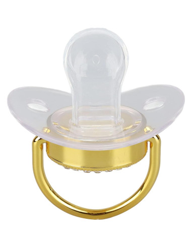 Chupete Curvado Focket para Bebé con Clip y Letras Iniciales