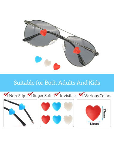 Agarraderas Antideslizantes para Gafas ESSSO 16 Pares Silicona