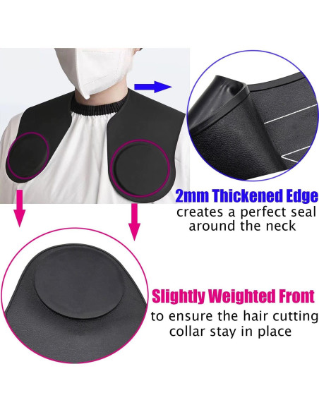 Collar de Corte de Cabello de Silicona XDONEF 54.6x42cm