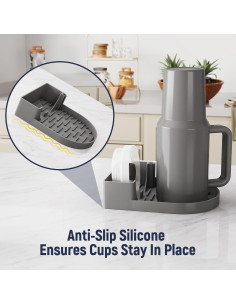 Soporte para Secado de Botellas NiHome Silicona Gris 15.5x11.4cm 2