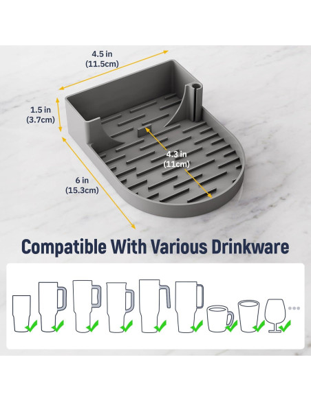 Soporte para Secado de Botellas NiHome Silicona Gris 15.5x11.4cm