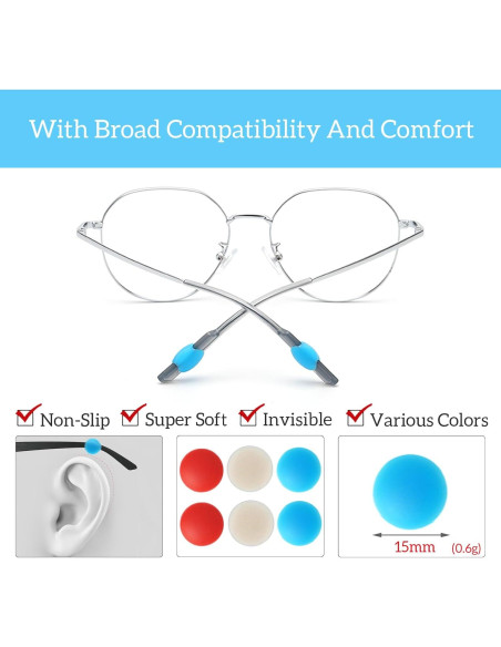 Agarraderas Antideslizantes para Gafas ESSSO 16 Pares Silicona