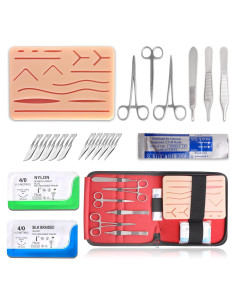 Kit de Entrenamiento de Suturas Tila - 8 Hilos, Almohadilla de Silicona, Herramientas Médicas