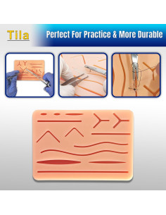 Kit de Entrenamiento de Suturas Tila - 8 Hilos, Almohadilla de Silicona, Herramientas Médicas 2