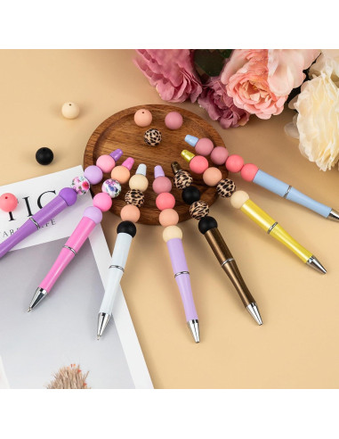 120 Perlas de Silicona 15mm WNSIRVY Rosa Púrpura para Manualidades