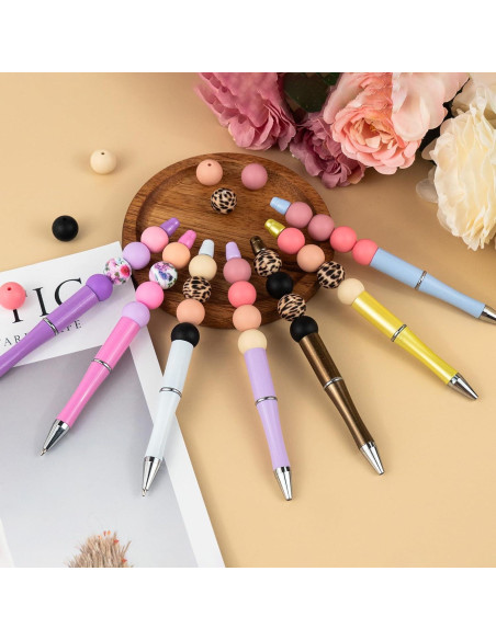 120 Perlas de Silicona 15mm WNSIRVY Rosa Púrpura para Manualidades