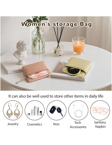 Bolsa de Almacenamiento YDR para Toallas Sanitarias Rosa 12x23cm