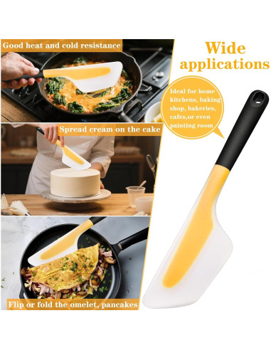 Espátula de Silicona Amarilla Bigwinyep 33x5.1cm Antiadherente