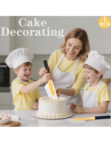 Espátula de Silicona Amarilla Bigwinyep 33x5.1cm Antiadherente