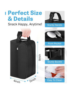 Bolsa de Almuerzo Aislada Neverwhy Pequeña 3L Negra 2