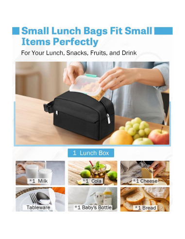 Bolsa de Almuerzo Aislada Neverwhy Pequeña 3L Negra