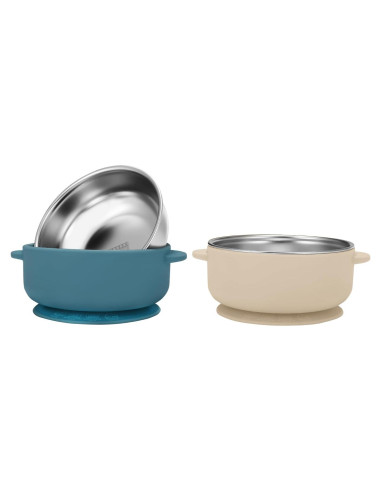 Tazones para Bebés Wesketch Acero Inoxidable 2 Piezas Antideslizante