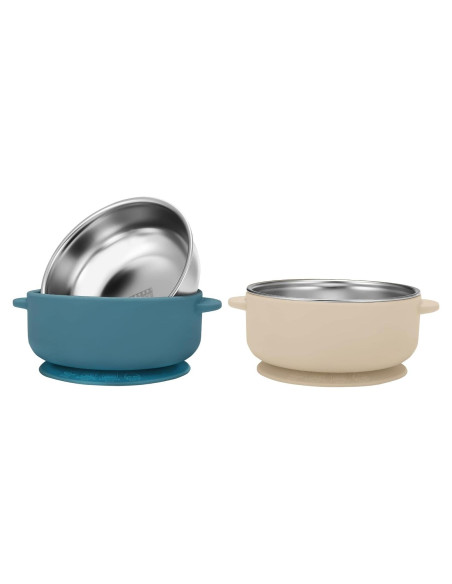 Tazones para Bebés Wesketch Acero Inoxidable 2 Piezas Antideslizante