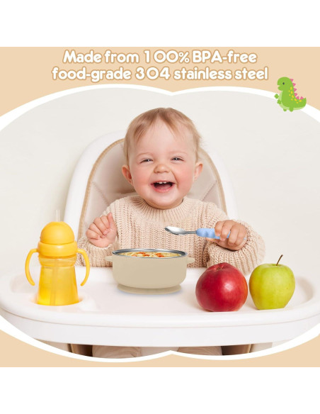 Tazones para Bebés Wesketch Acero Inoxidable 2 Piezas Antideslizante