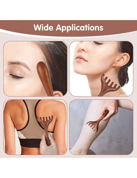 Masajeador de Cabeza Quilax 2 Piezas Madera Sándalo 14x6.7cm