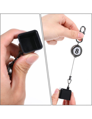 Soporte de Tiza de Billar FdcLixuvol Retráctil Negro