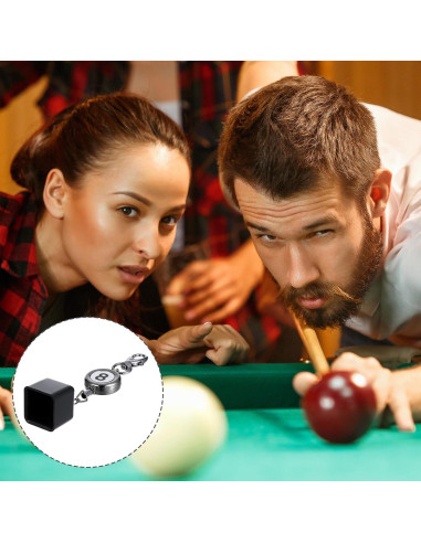 Soporte de Tiza de Billar FdcLixuvol Retráctil Negro