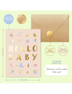 Tarjeta de Baby Shower Sweetzer & Orange con Foil Dorado 12.7x17.8 cm 2
