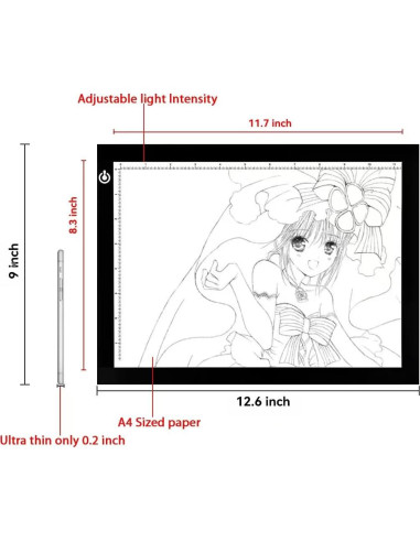 Caja de Luz LED Portátil A4 LitEnergy para Trazar USB