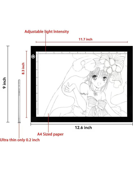 Caja de Luz LED Portátil A4 LitEnergy para Trazar USB