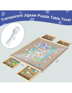 2 Tapetes Cubiertos para Mesa de Rompecabezas BOUTICOL 86x66 cm 2