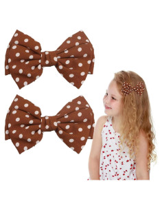 Clip de cabello con lazo de lunares Besaleck - Khaki