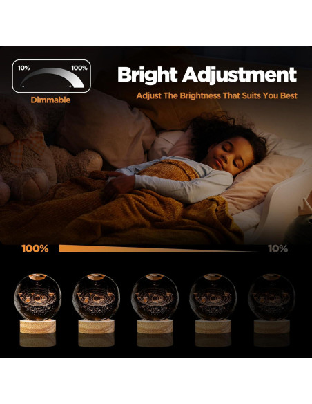 Luz Nocturna 3D Sistema Solar PYMIN3D con Control Remoto