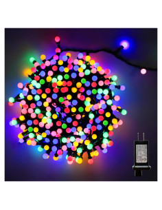 Luces de Cadena LED LAMPHOME 15m Multicolor 306 Esferas Navidad