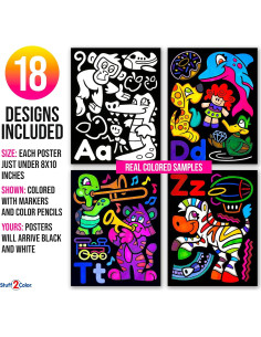 Pack de 18 Pósters para Colorear Terciopelo Difuso - Stuff2Color 2