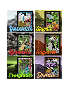 Póster de Colorear Parques Nacionales 6 Pack Stuff2Color 2