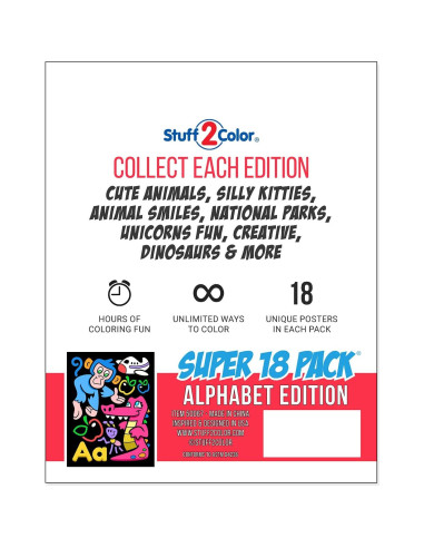 Pack de 18 Pósters para Colorear Terciopelo Difuso - Stuff2Color