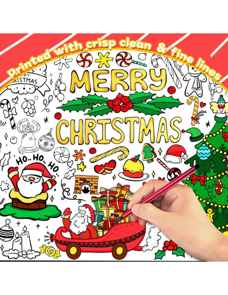 Póster Gigante para Colorear Navidad KVCSYAW 100x80 cm