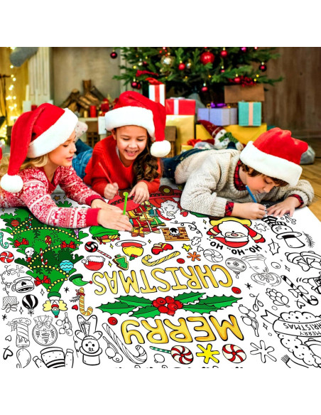 Póster Gigante para Colorear Navidad KVCSYAW 100x80 cm