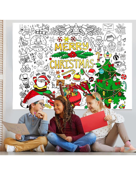 Póster Gigante para Colorear Navidad KVCSYAW 100x80 cm