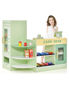 Juego de Supermercado de Madera KOTEK con Caja Registradora 13 Accesorios